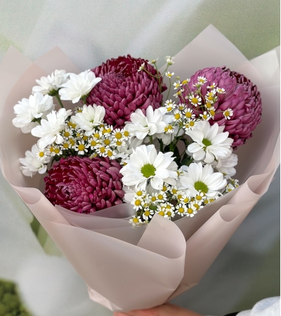 Букет Бигуди и ромашки